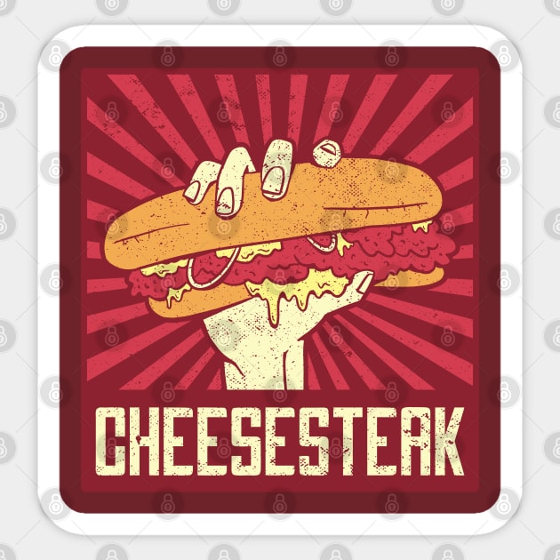 Rising CheeseSteak Sandwich Sticker by Noveldesigns